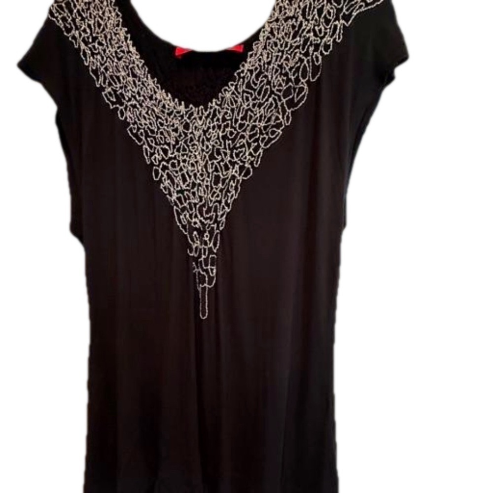 Magnan & Tse Beaded Navy and Silver Top | M